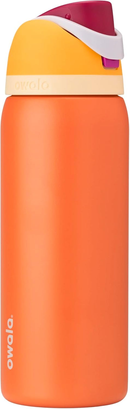 FreeSip Insulated Stainless Steel Water Bottle with Straw for Sports and Travel, BPA-Free, 32oz, Foggy Tide - Colors B