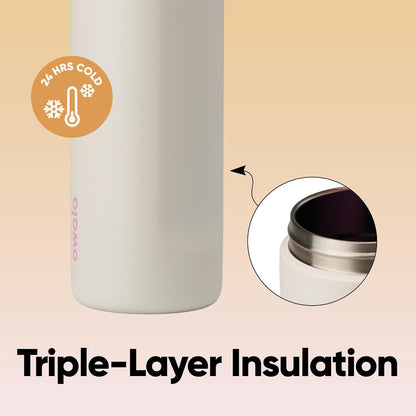 FreeSip Insulated Stainless Steel Water Bottle with Straw for Sports and Travel, BPA-Free, 32oz, Foggy Tide - Colors B