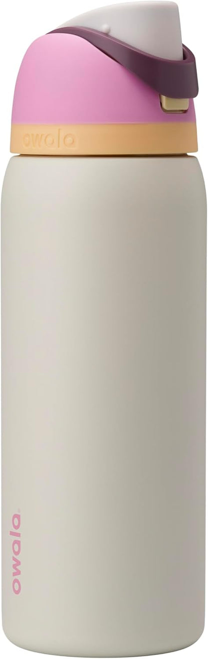 FreeSip Insulated Stainless Steel Water Bottle with Straw for Sports and Travel, BPA-Free, 32oz, Foggy Tide - Colors B