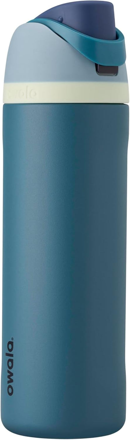 FreeSip Insulated Stainless Steel Water Bottle with Straw for Sports and Travel, BPA-Free, 32oz, Foggy Tide - Colors B