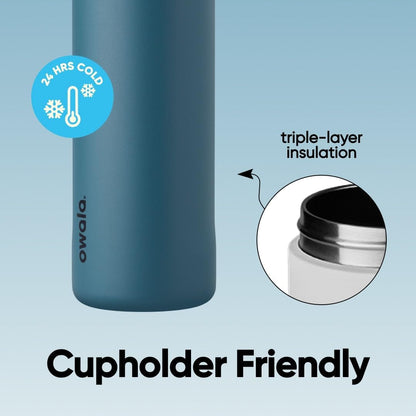 FreeSip Insulated Stainless Steel Water Bottle with Straw for Sports and Travel, BPA-Free, 32oz, Foggy Tide - Colors B