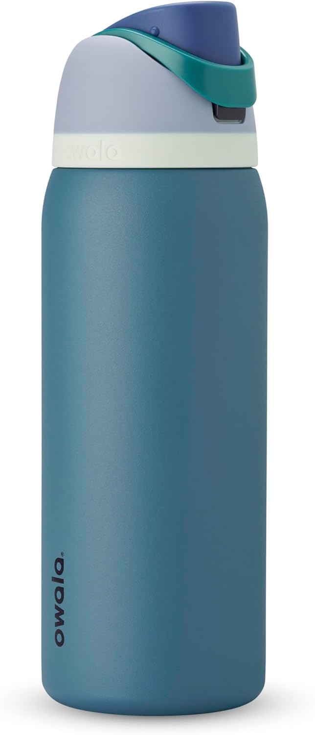 FreeSip Insulated Stainless Steel Water Bottle with Straw for Sports and Travel, BPA-Free, 32oz, Foggy Tide - Colors B