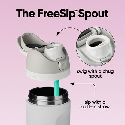 FreeSip Insulated Stainless Steel Water Bottle with Straw for Sports and Travel, BPA-Free, 32oz, Foggy Tide - Colors B