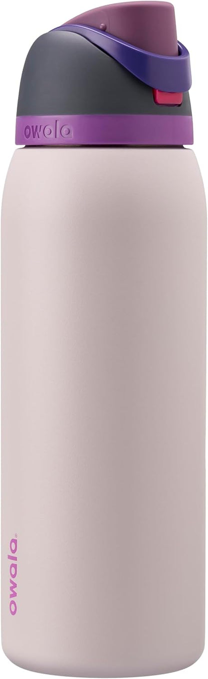 FreeSip Insulated Stainless Steel Water Bottle with Straw for Sports and Travel, BPA-Free, 32oz, Foggy Tide - Colors B