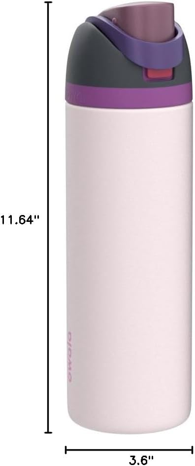 FreeSip Insulated Stainless Steel Water Bottle with Straw for Sports and Travel, BPA-Free, 32oz, Foggy Tide - Colors B