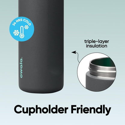 FreeSip Insulated Stainless Steel Water Bottle with Straw for Sports and Travel, BPA-Free, 32oz, Foggy Tide - Colors B