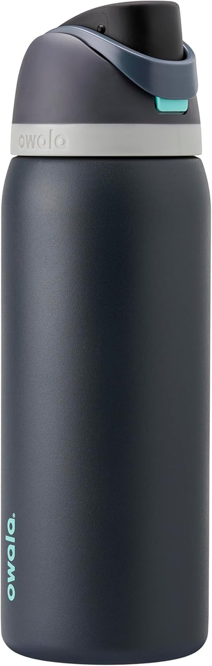FreeSip Insulated Stainless Steel Water Bottle with Straw for Sports and Travel, BPA-Free, 32oz, Foggy Tide - Colors B