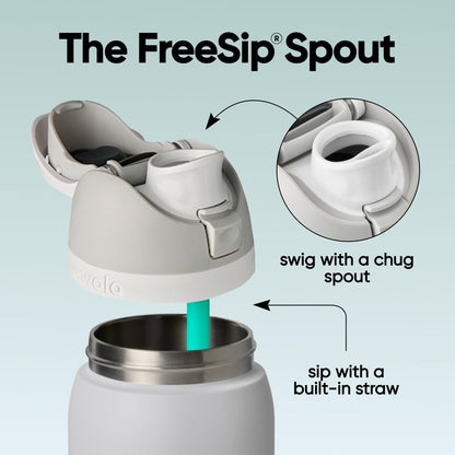 FreeSip Insulated Stainless Steel Water Bottle with Straw for Sports and Travel, BPA-Free, 32oz, Foggy Tide - Colors B