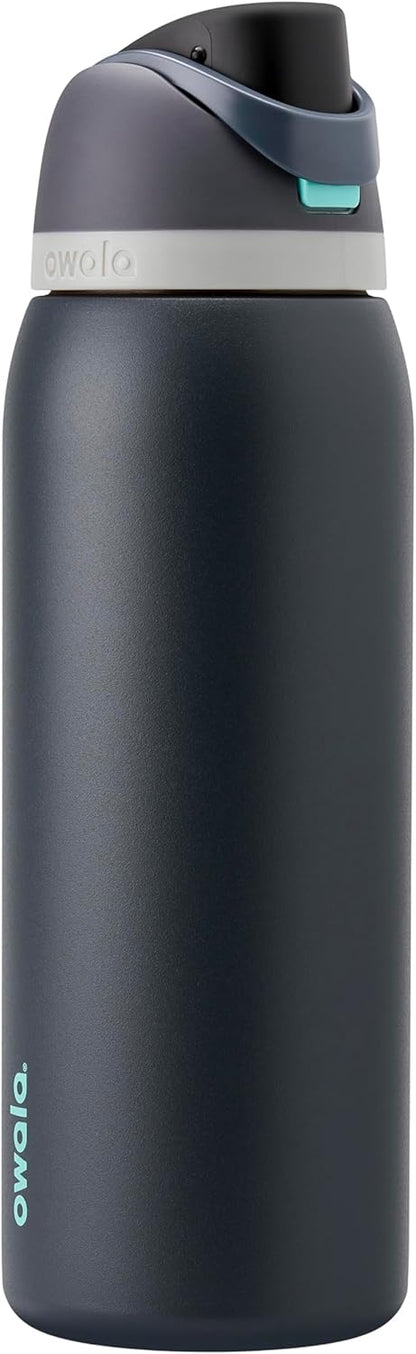 FreeSip Insulated Stainless Steel Water Bottle with Straw for Sports and Travel, BPA-Free, 32oz, Foggy Tide - Colors B