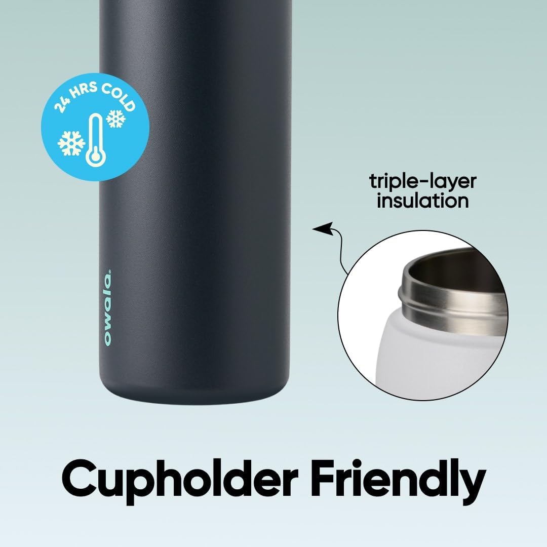 FreeSip Insulated Stainless Steel Water Bottle with Straw for Sports and Travel, BPA-Free, 32oz, Foggy Tide - Colors B