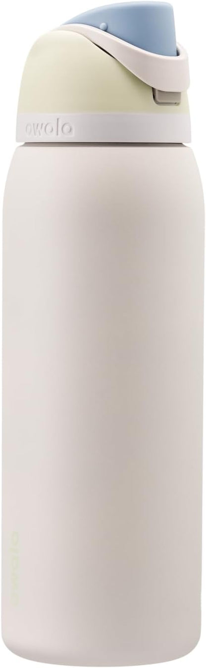 FreeSip Insulated Stainless Steel Water Bottle with Straw for Sports and Travel, BPA-Free, 32oz, Foggy Tide - Colors B
