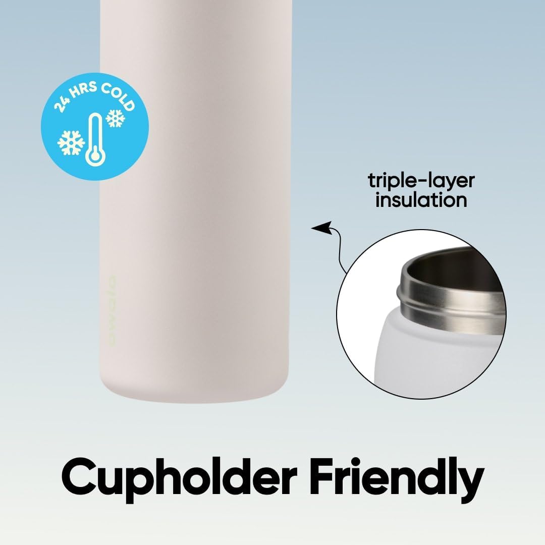 FreeSip Insulated Stainless Steel Water Bottle with Straw for Sports and Travel, BPA-Free, 32oz, Foggy Tide - Colors B