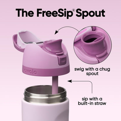 FreeSip Insulated Stainless Steel Water Bottle with Straw for Sports and Travel, BPA-Free, 32oz, Foggy Tide - Colors B
