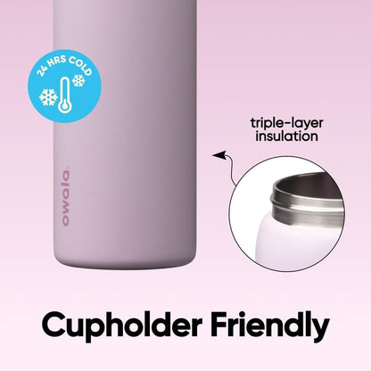 FreeSip Insulated Stainless Steel Water Bottle with Straw for Sports and Travel, BPA-Free, 32oz, Foggy Tide - Colors B