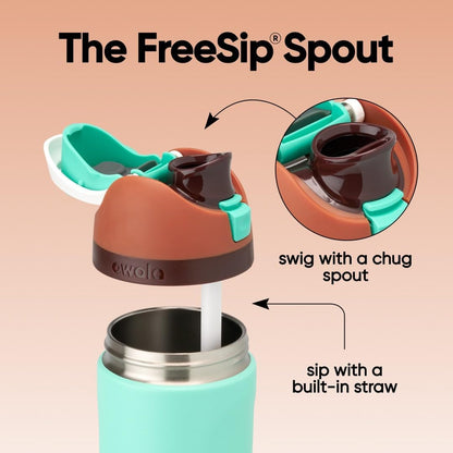FreeSip Insulated Stainless Steel Water Bottle with Straw for Sports and Travel, BPA-Free, 32oz, Foggy Tide - Colors B