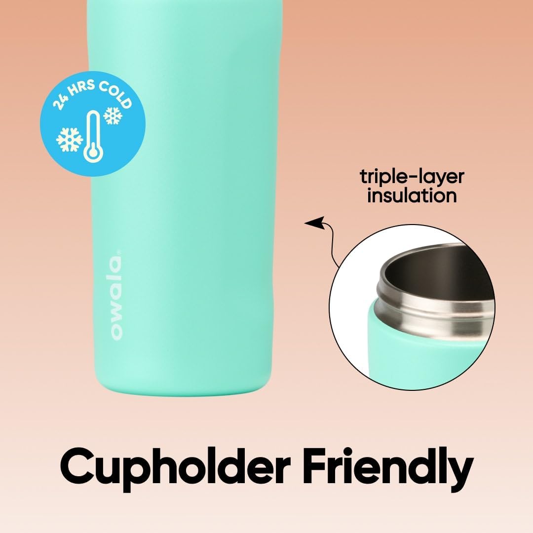 FreeSip Insulated Stainless Steel Water Bottle with Straw for Sports and Travel, BPA-Free, 32oz, Foggy Tide - Colors B