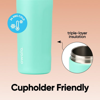 FreeSip Insulated Stainless Steel Water Bottle with Straw for Sports and Travel, BPA-Free, 32oz, Foggy Tide - Colors B