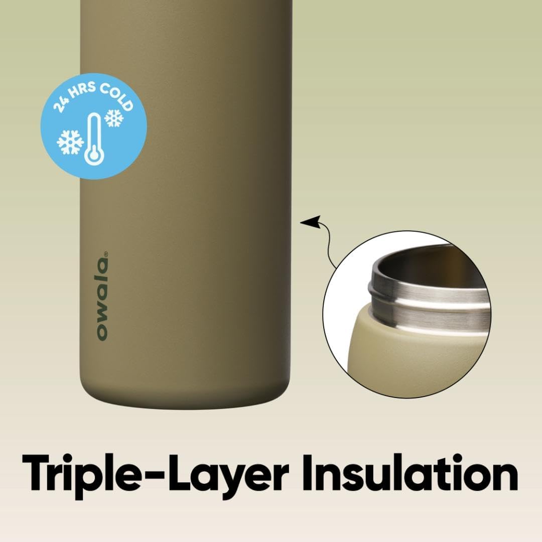 FreeSip Insulated Stainless Steel Water Bottle with Straw for Sports and Travel, BPA-Free, 32oz, Foggy Tide - Colors B