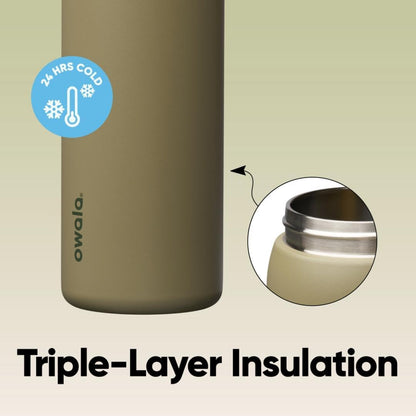 FreeSip Insulated Stainless Steel Water Bottle with Straw for Sports and Travel, BPA-Free, 32oz, Foggy Tide - Colors B