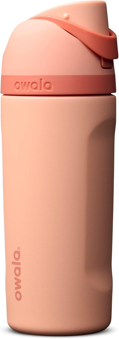 FreeSip Insulated Stainless Steel Water Bottle with Straw for Sports and Travel, BPA-Free, 32oz, Foggy Tide - Colors B