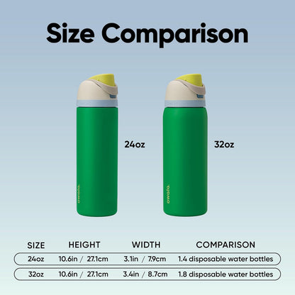 FreeSip Insulated Stainless Steel Water Bottle with Straw for Sports and Travel, BPA-Free, 32oz, Foggy Tide - Colors B