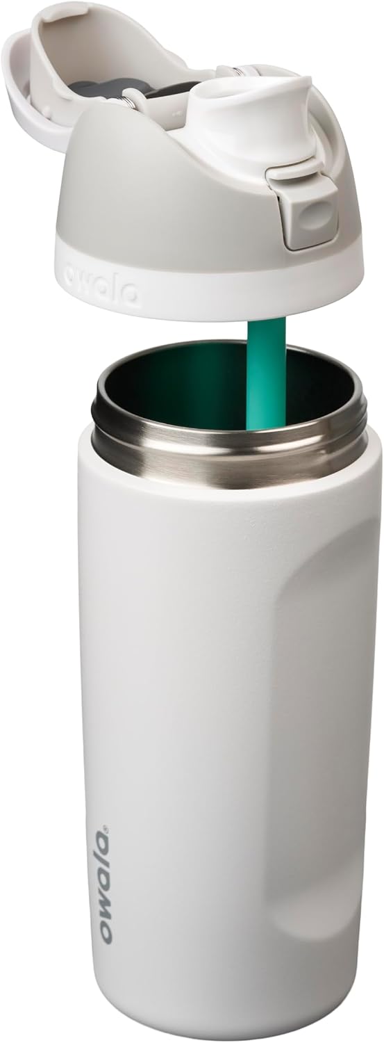 FreeSip Insulated Stainless Steel Water Bottle with Straw for Sports and Travel, BPA-Free, 32oz, Foggy Tide - Colors B