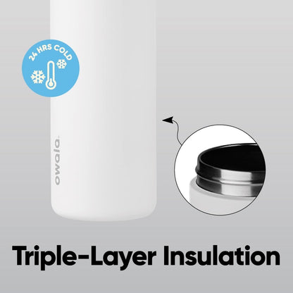 FreeSip Insulated Stainless Steel Water Bottle with Straw for Sports and Travel, BPA-Free, 32oz, Foggy Tide - Colors B