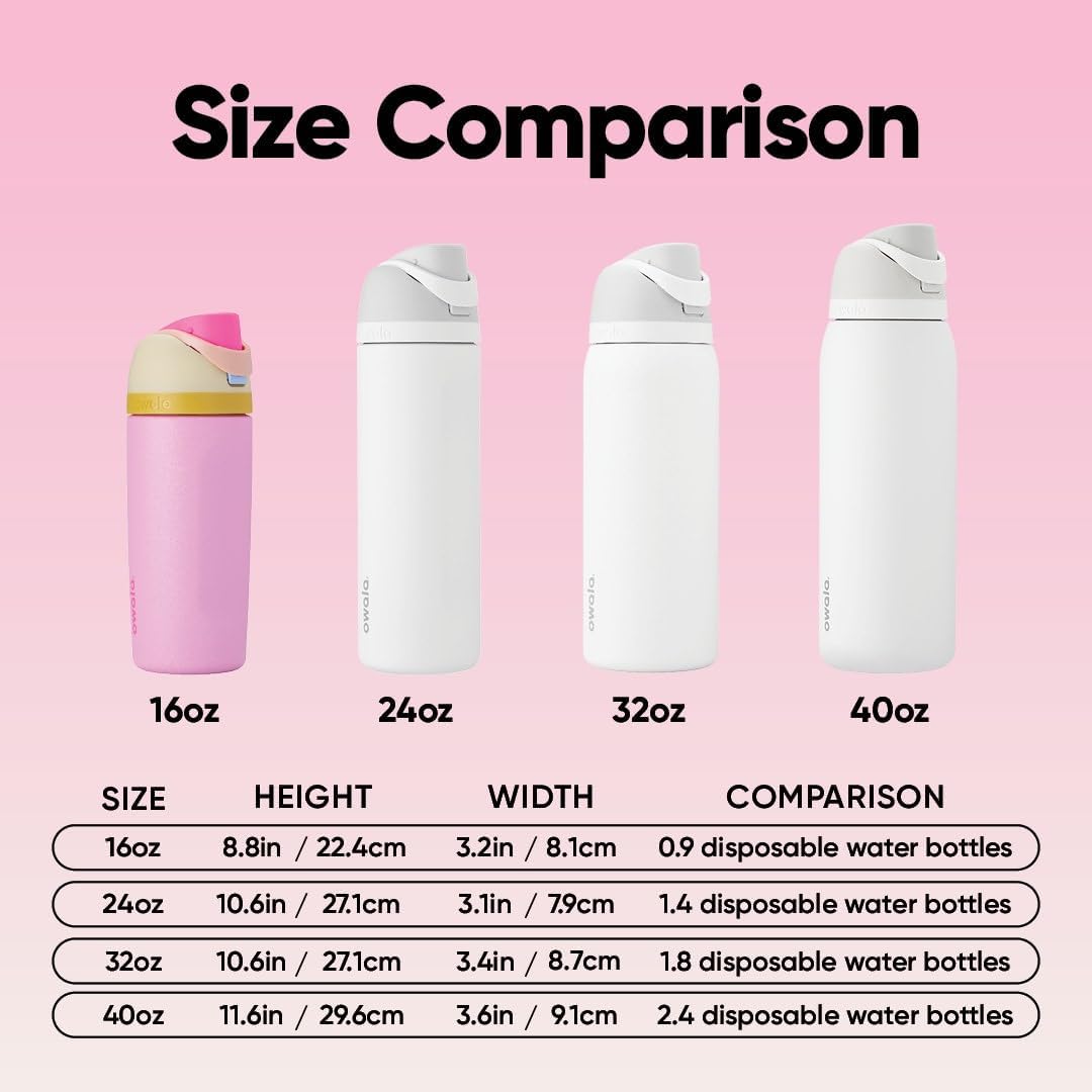 FreeSip Insulated Stainless Steel Water Bottle with Straw for Sports and Travel, BPA-Free, 32oz, Foggy Tide - Colors B