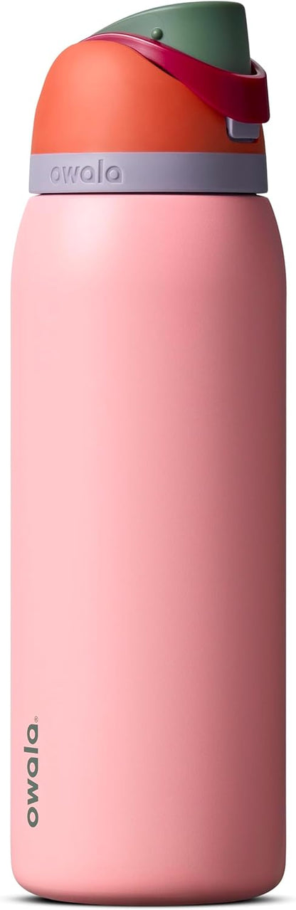 FreeSip Insulated Stainless Steel Water Bottle with Straw for Sports and Travel, BPA-Free, 32oz, Foggy Tide - Colors B