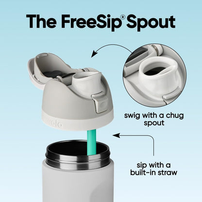 FreeSip Insulated Stainless Steel Water Bottle with Straw for Sports and Travel, BPA-Free, 32oz, Foggy Tide - Colors B