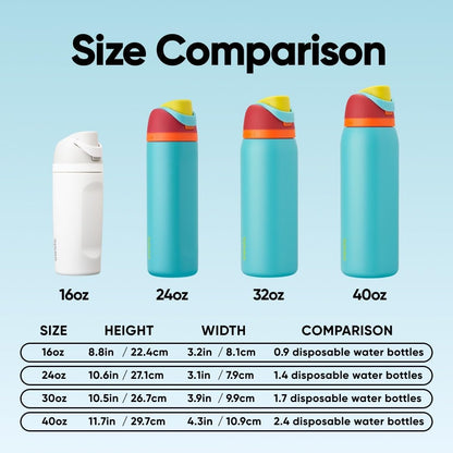 FreeSip Insulated Stainless Steel Water Bottle with Straw for Sports and Travel, BPA-Free, 32oz, Foggy Tide - Colors B