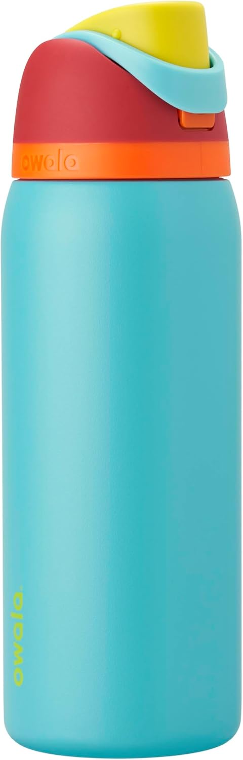 FreeSip Insulated Stainless Steel Water Bottle with Straw for Sports and Travel, BPA-Free, 32oz, Foggy Tide - Colors B