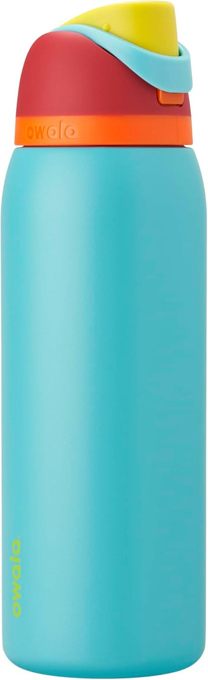 FreeSip Insulated Stainless Steel Water Bottle with Straw for Sports and Travel, BPA-Free, 32oz, Foggy Tide - Colors B