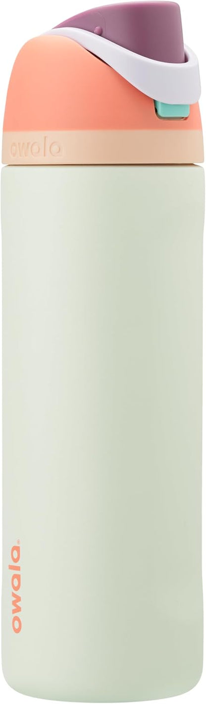 FreeSip Insulated Stainless Steel Water Bottle with Straw for Sports and Travel, BPA-Free, 32oz, Foggy Tide - Colors B