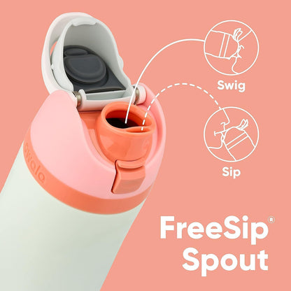 FreeSip Insulated Stainless Steel Water Bottle with Straw for Sports and Travel, BPA-Free, 32oz, Foggy Tide - Colors B