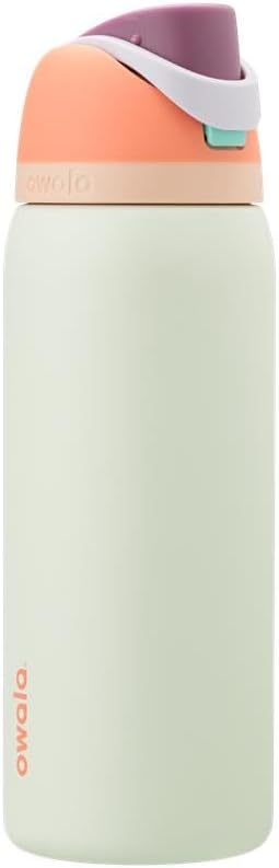 FreeSip Insulated Stainless Steel Water Bottle with Straw for Sports and Travel, BPA-Free, 32oz, Foggy Tide - Colors B
