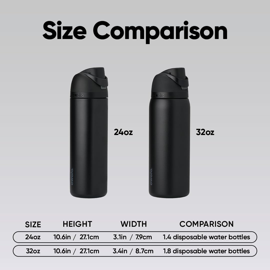 FreeSip Insulated Stainless Steel Water Bottle with Straw for Sports and Travel, BPA-Free, 32oz, Foggy Tide - Colors B