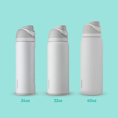 FreeSip Insulated Stainless Steel Water Bottle with Straw for Sports and Travel, BPA-Free, 32oz, Foggy Tide - Colors B