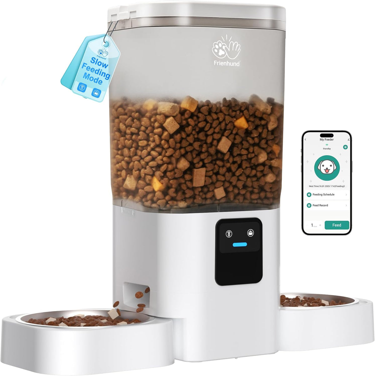 Automatic Cat Feeder with 2K Camera: 5G WiFi Automatic Dog Feeder with Night Vision,Cat Food Dispenser with 7L Large Food Storage Container for Multiple Pet,Detachable for Easy Clean -29 Cup