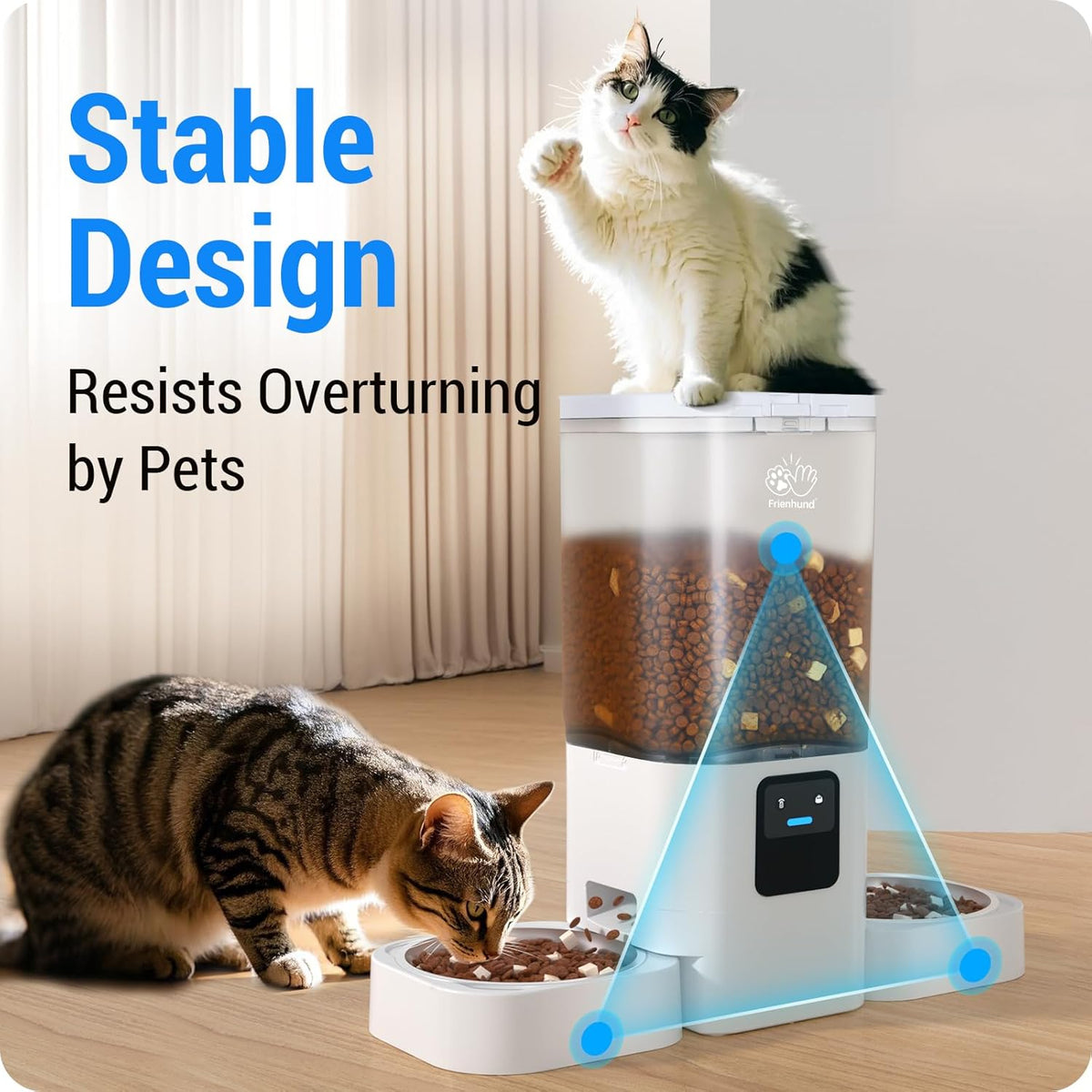 Automatic Cat Feeder with 2K Camera: 5G WiFi Automatic Dog Feeder with Night Vision,Cat Food Dispenser with 7L Large Food Storage Container for Multiple Pet,Detachable for Easy Clean -29 Cup