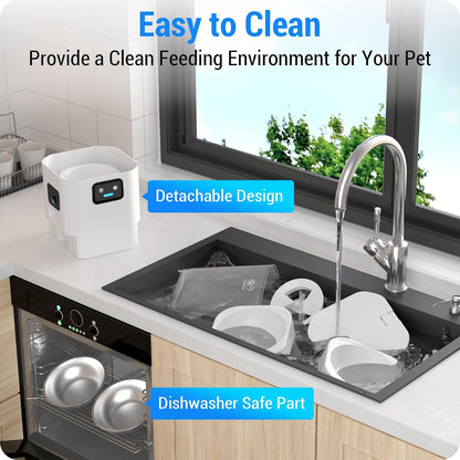 Automatic Cat Feeder with 2K Camera: 5G WiFi Automatic Dog Feeder with Night Vision,Cat Food Dispenser with 7L Large Food Storage Container for Multiple Pet,Detachable for Easy Clean -29 Cup