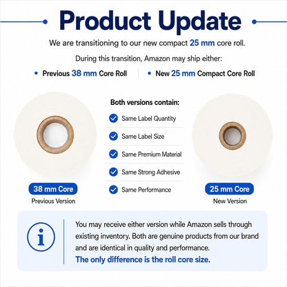 Blank Waterproof Label Stickers, Medium White Write-On Polypropylene Labels with Strong Permanent Adhesive, 70mm x 40mm (2.8” x 1.6”) 500/Roll, for Bottles, Storage Bins, Pantry & Cleaning Supplies