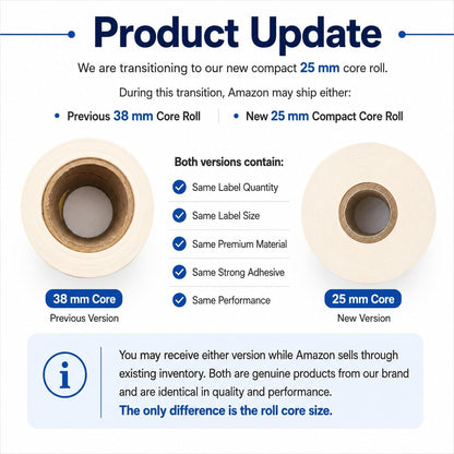 Blank Waterproof Label Stickers, Medium White Write-On Polypropylene Labels with Strong Permanent Adhesive, 70mm x 40mm (2.8” x 1.6”) 500/Roll, for Bottles, Storage Bins, Pantry & Cleaning Supplies