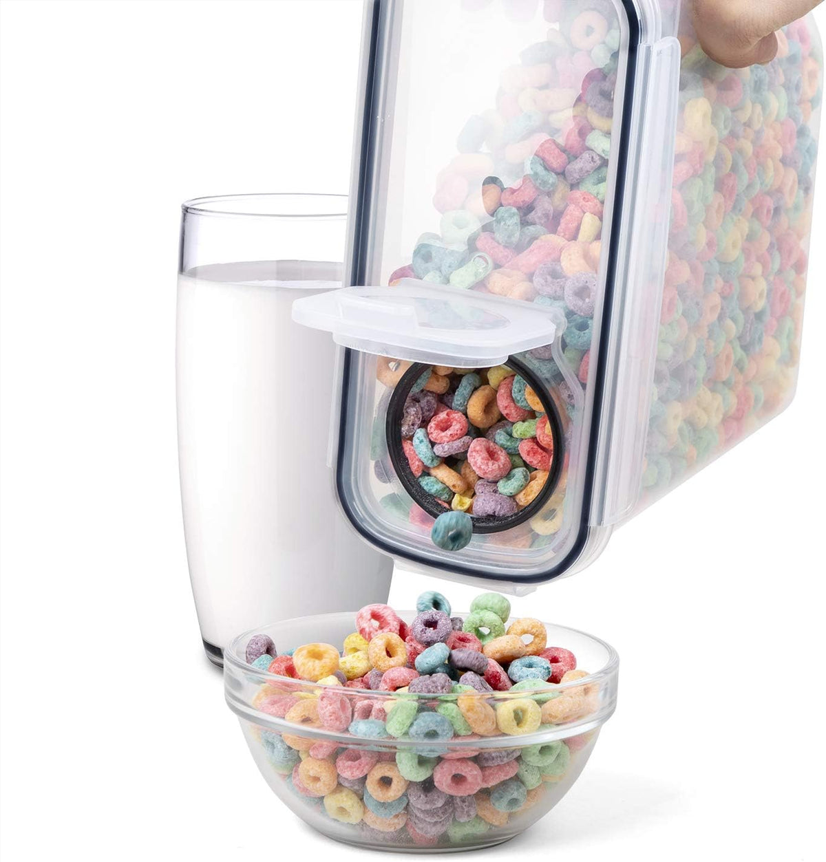 Cereal Containers Storage Set - Airtight Large Dry Cereal Container (135.2oz), BPA Free Dispenser Plastic Cereal Storage Containers with 16 Labels & Pen