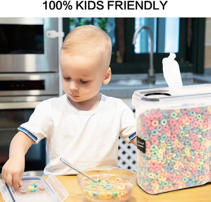 Cereal Containers Storage Set - Airtight Large Dry Cereal Container (135.2oz), BPA Free Dispenser Plastic Cereal Storage Containers with 16 Labels & Pen