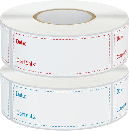 1000 Pcs 1"x3" Removable Freezer Labels for Food Containers | Waterproof Food Storage Labels for Containers, Oil Resistant No-Residue Easy Clean for Kitchen Restaurant Grocery Store Marke