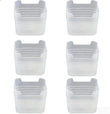 6 Pcs Mini Fridge Organizer, Fridge Organizer, Yogurt Organizer for Fridge,Transparent Suitable for Storing Vegetables, Fruits, Sauces, Snacks
