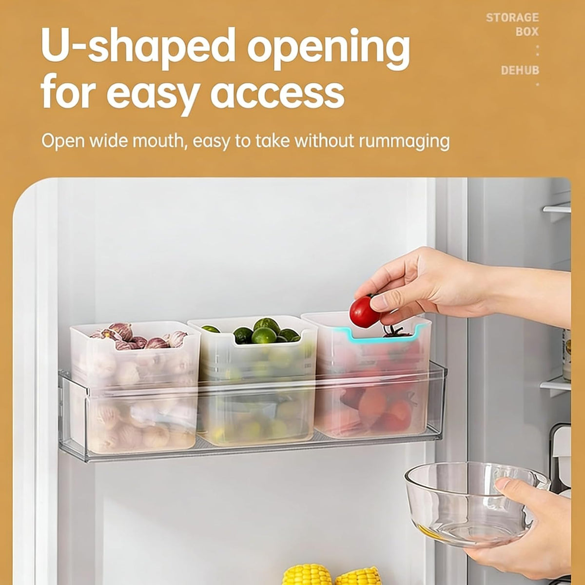 6 Pcs Mini Fridge Organizer, Fridge Organizer, Yogurt Organizer for Fridge,Transparent Suitable for Storing Vegetables, Fruits, Sauces, Snacks
