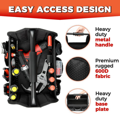 Detailing Caddy Organizer with Handle - Storage, Cars, & Cleaning Caddy for Supplies, Tools, & Home Improvement - Heavy Duty Car Detailing Supplies With Multi-Pockets & Collapsible Tote Design