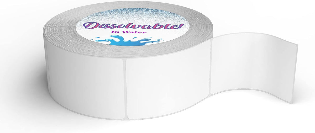 Blank White 1 X 2 Dissolvable Food Labels - Washes Off Qucikly No Residue - for Food Prepe and Rotation, Canning and More! Made in The USA